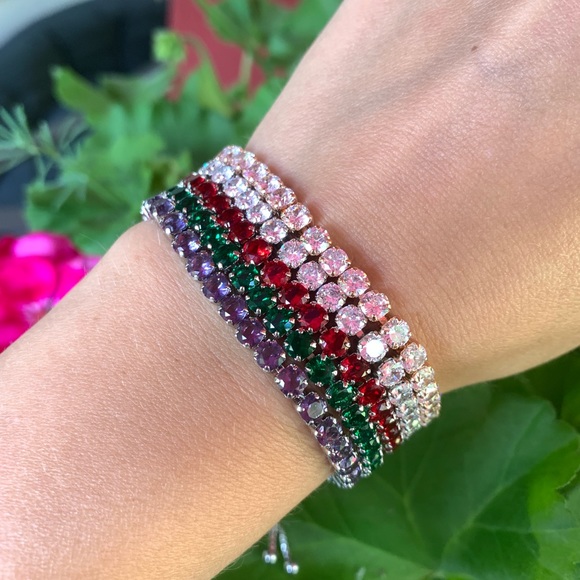 CZ Adjustable Tennis Bracelet - Picture 4 of 7